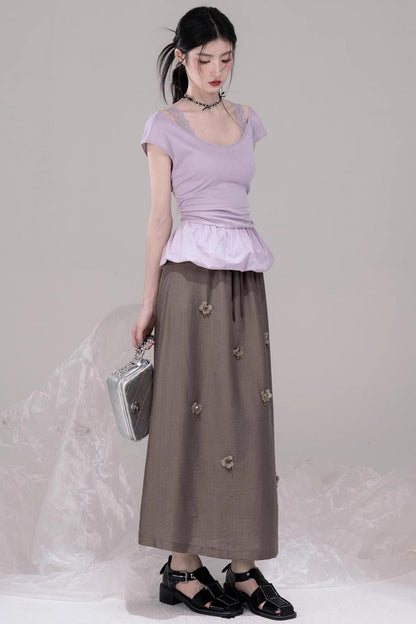 Summer Floral A-Line Skirt