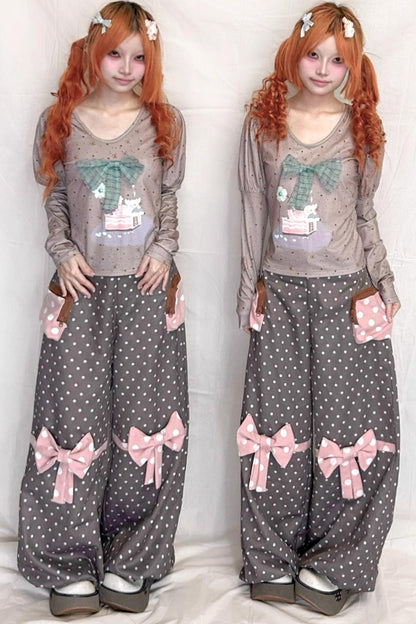 Polka Dot Loose Trousers
