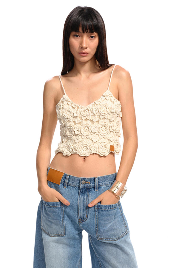 Jasmine Floral Crochet Camisole