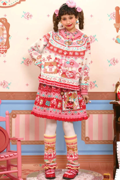 Fair Isle Knitted Lace Skirt