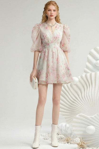 Summer Floral Lantern Dress