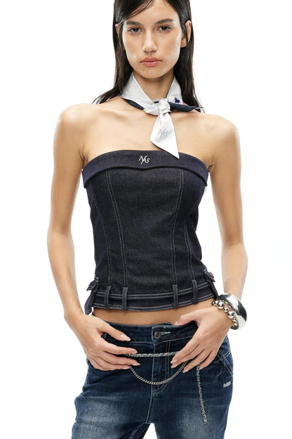 Wanderer Denim Collar Top