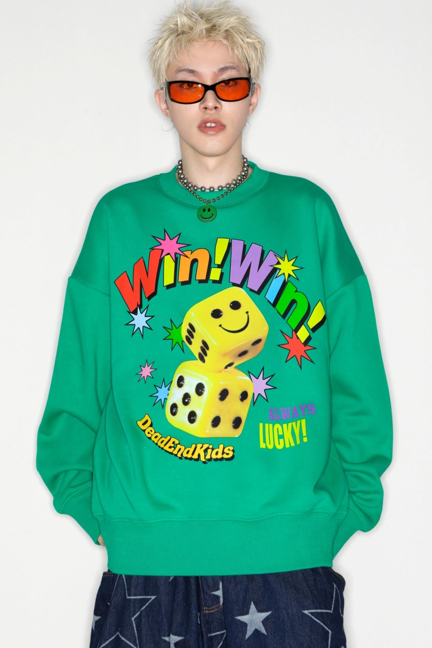 Smiley Dice Loose Sweat Top