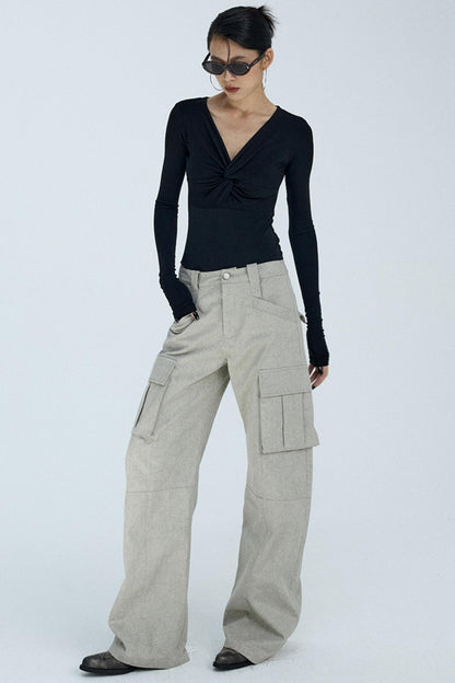 Retro Distressed Glacier Cargo Pants