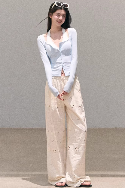 Pure Cotton Embroidered Pants