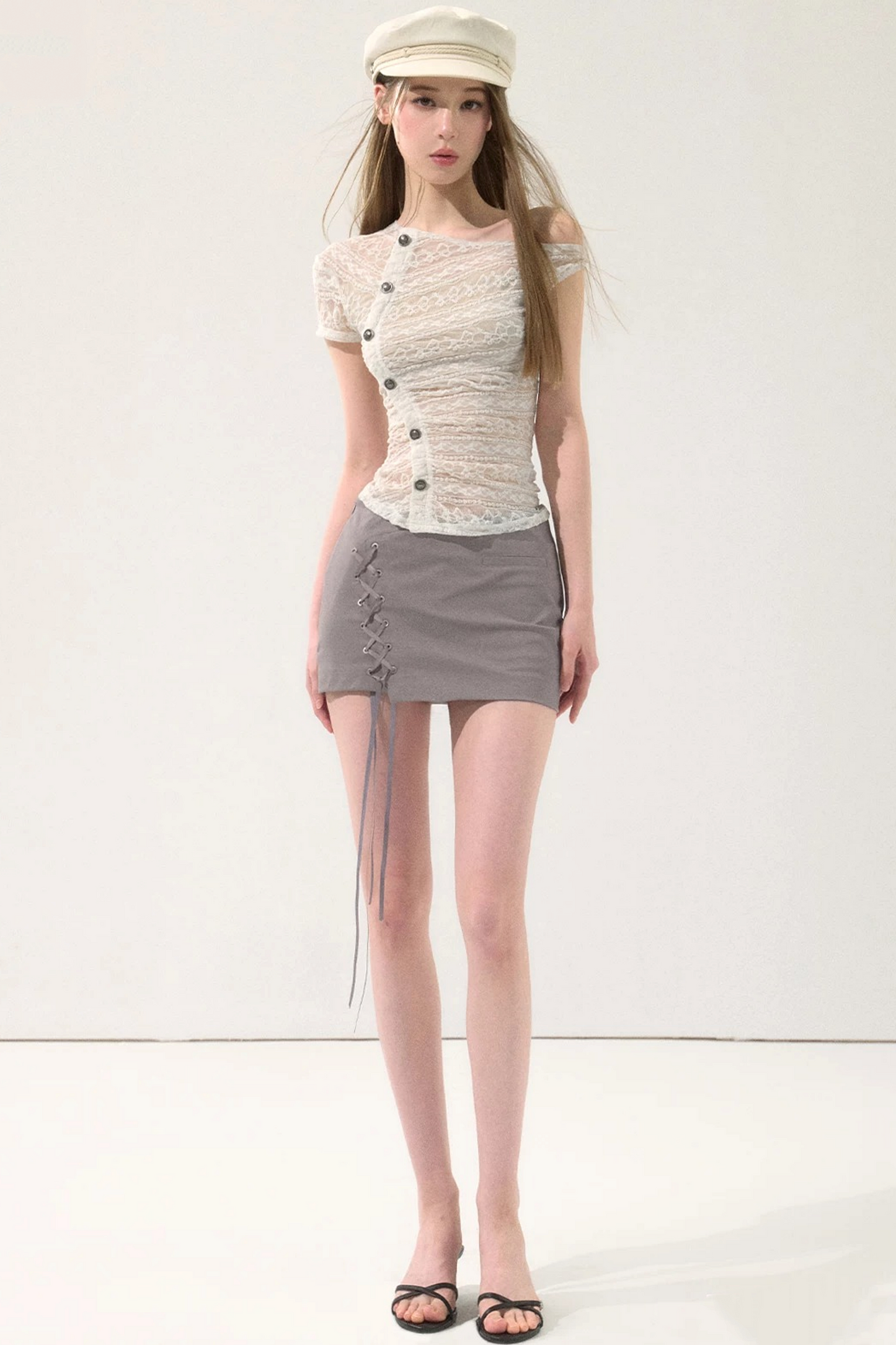 Sweet Lace-Up Summer Skirt
