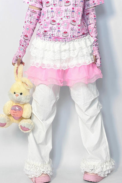 Cute Lace Wide-leg Pants