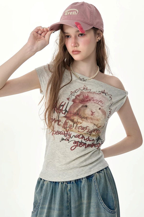 Rabbit Print Short-Sleeve T-Shirt