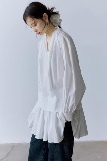 Nebelig weißes Baumwollkleid