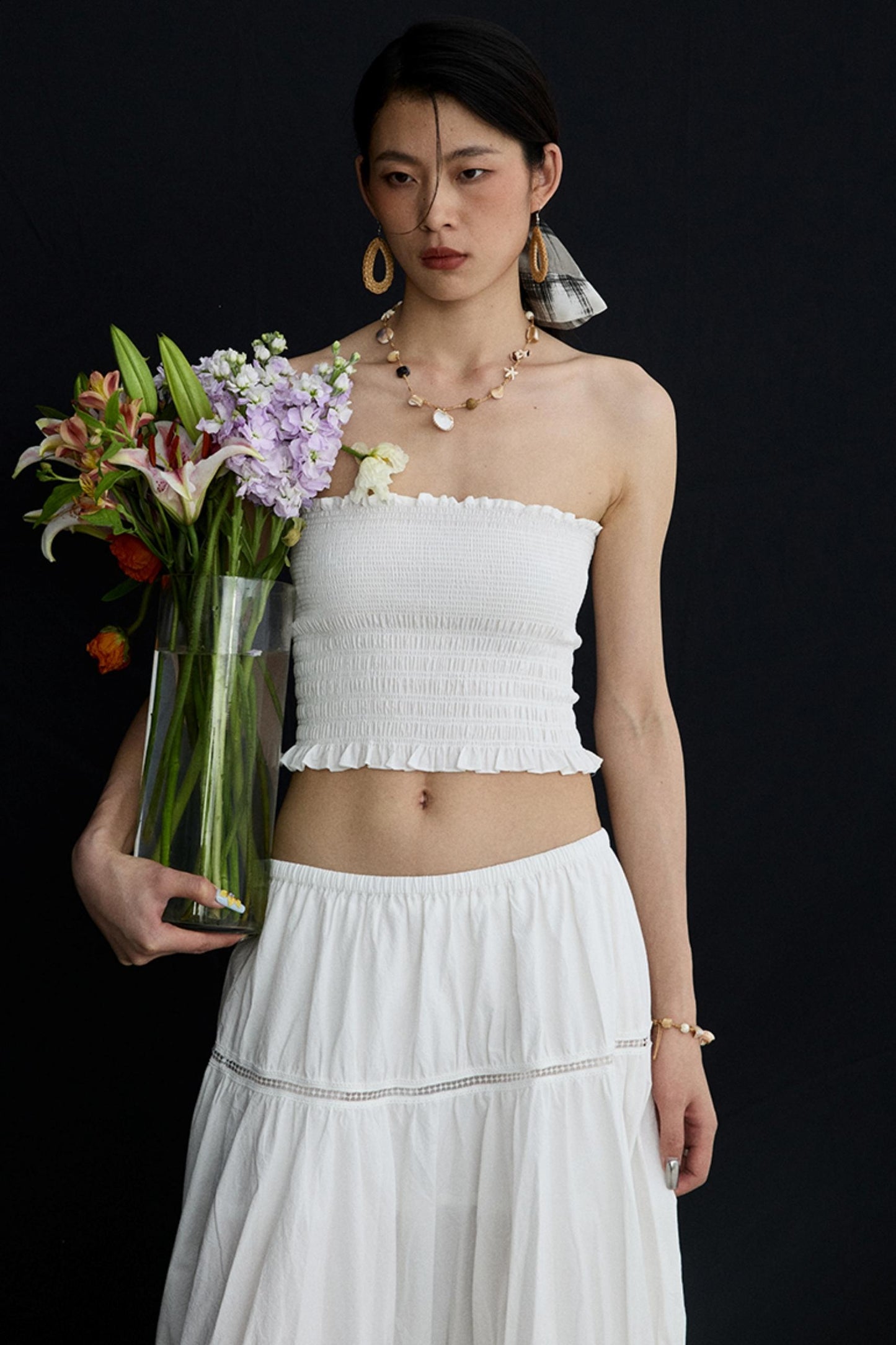 Back Lace Cut-Out Bandeau Top