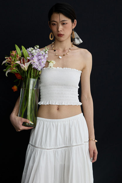 Back Lace Cut-Out Bandeau Top