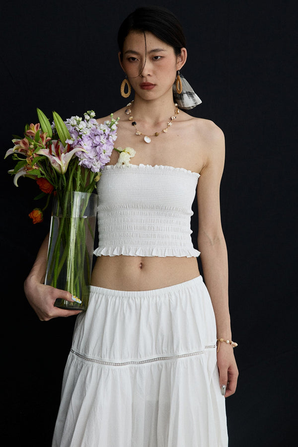 Back Lace Cut-Out Bandeau Top