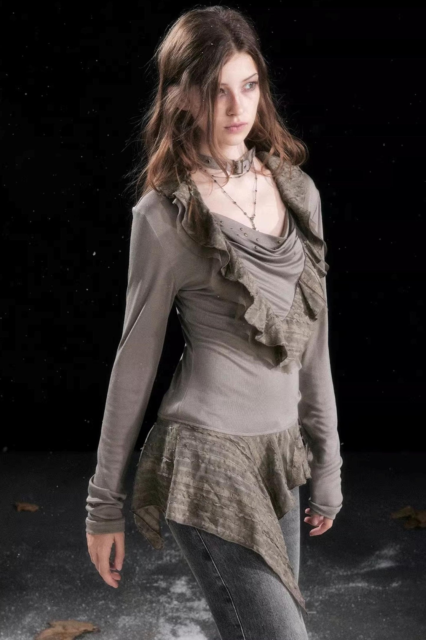 Swing Collar Tencel Shirt