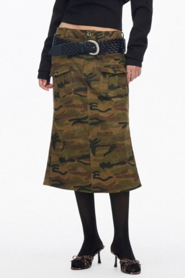 Vintage Camouflage Mermaid Skirt