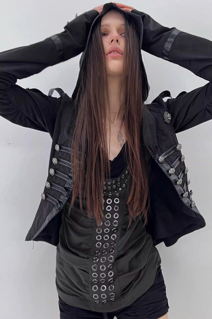 Patchwork Leather Napoleon Jacket