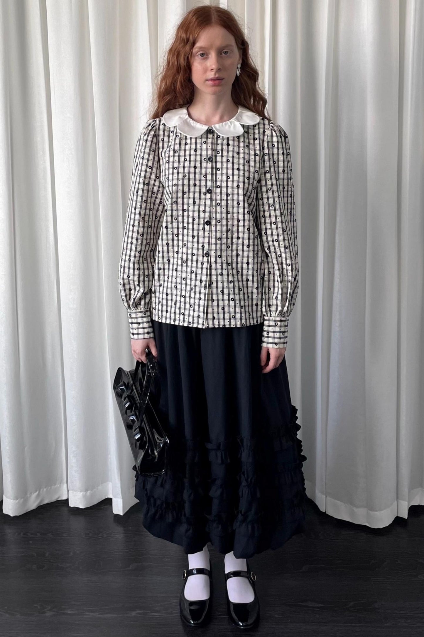 Puff Jacquard Plaid Shirt