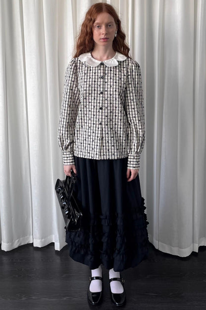 Puff Jacquard Plaid Shirt