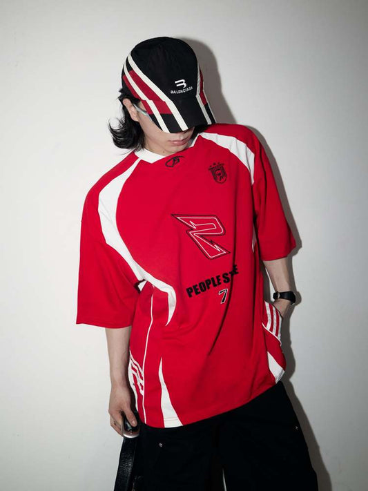 Contrast Color Uniform T-Shirt