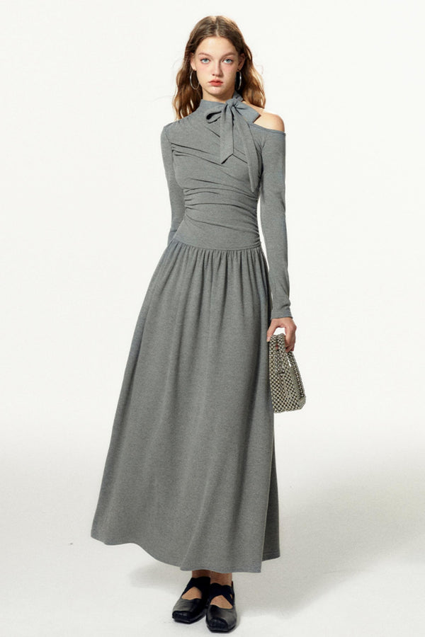 Elegant A-Line Long Sleeve Dress