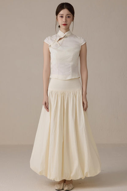 Beige Short Sleeve Top