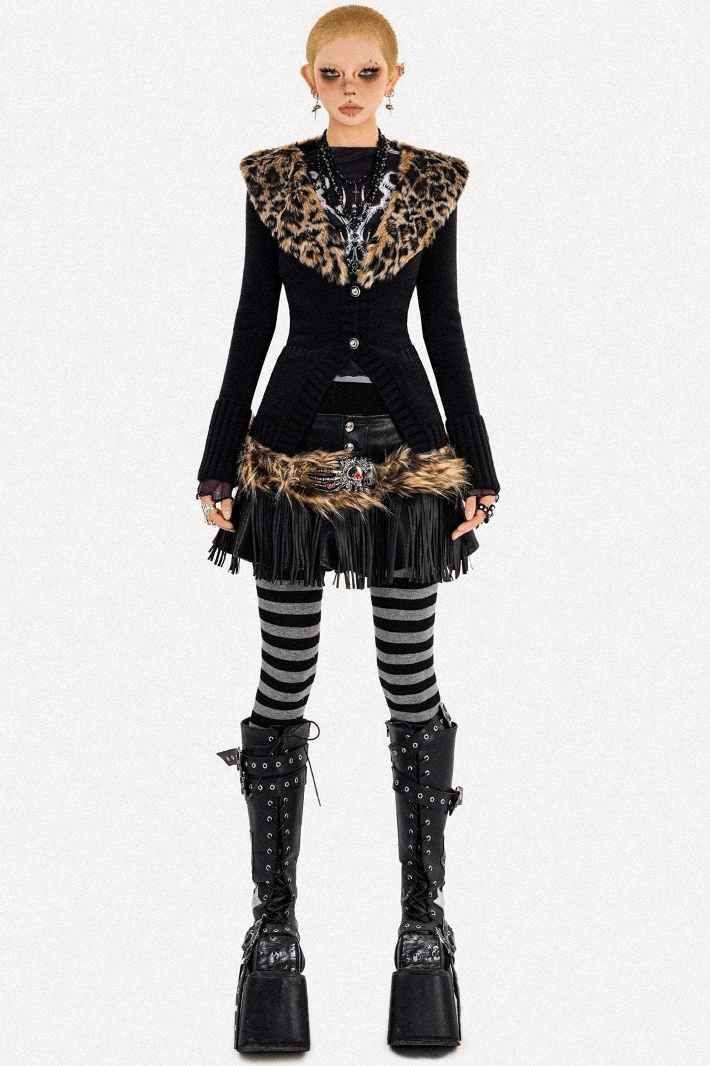 Leopard Print Knit Cardigan