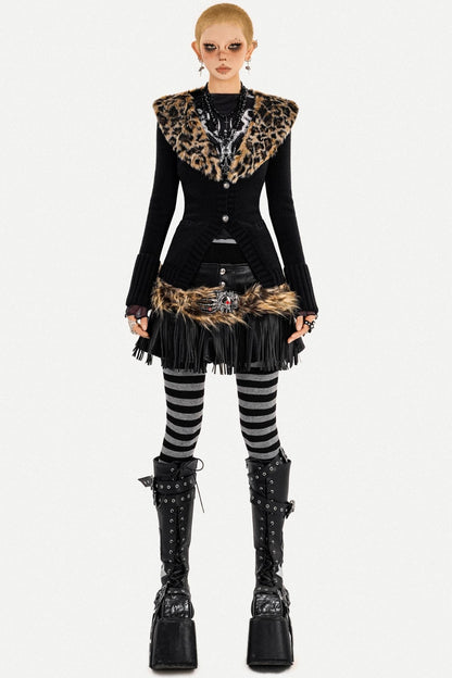 Leopard Print Knit Cardigan