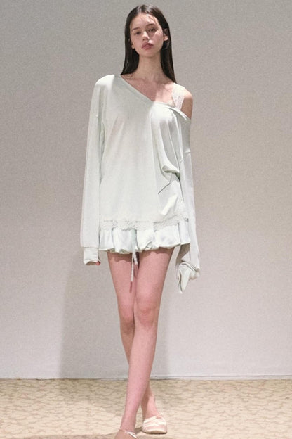 Slanted Shoulder Sweatshirts