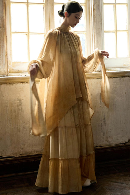 Romantic Lace-up Flowing Skirt Set-Up