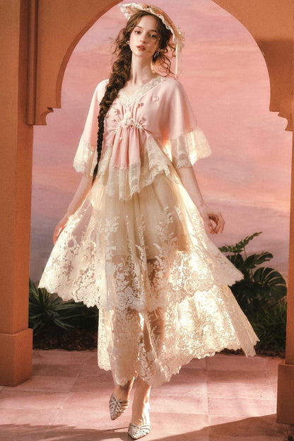 French V-Neck Lace Top