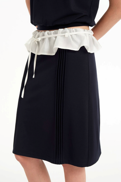 Contrast Patchwork Polo Top Set-Up