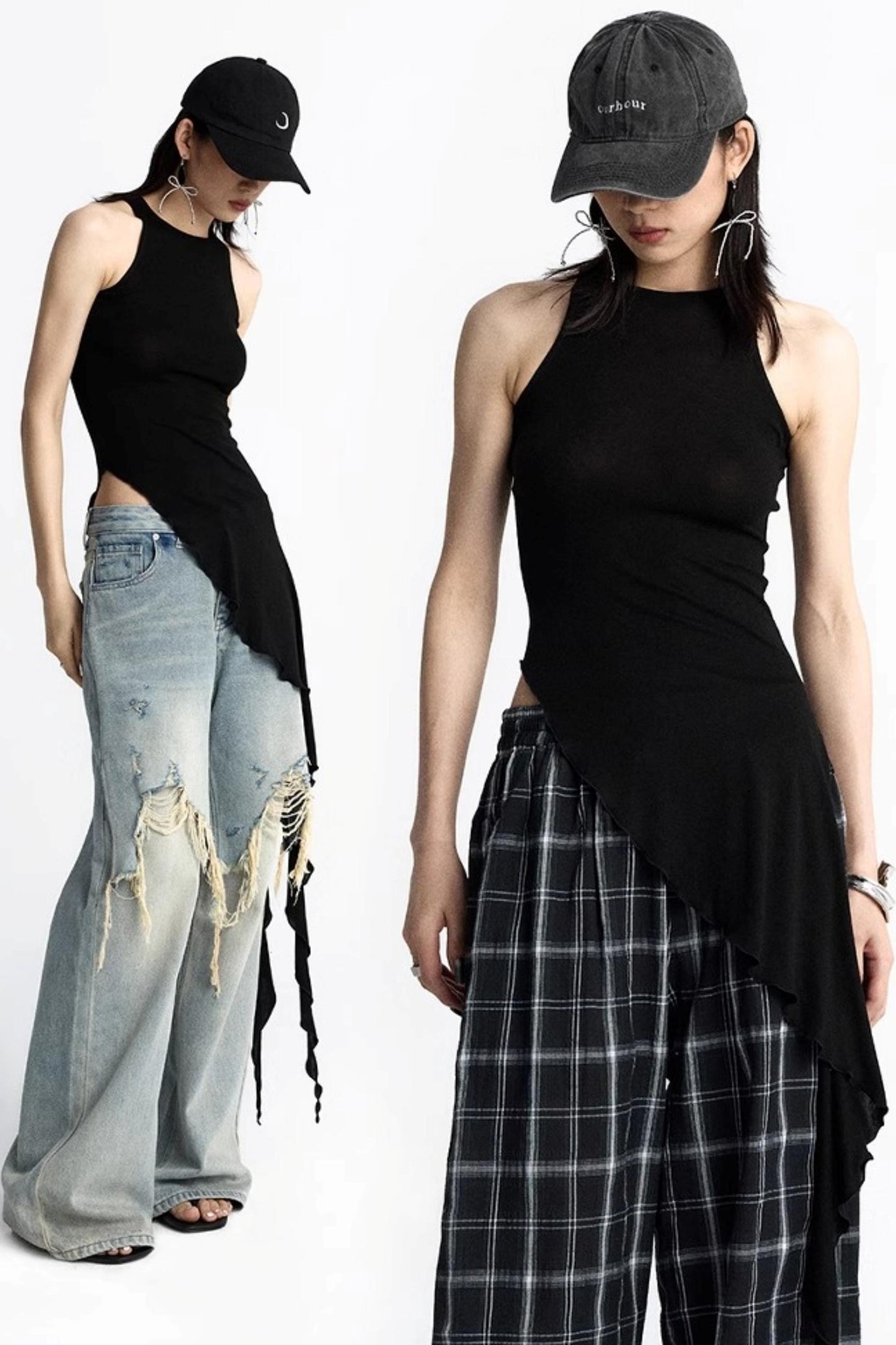 Black Ruffle Streamer Vest