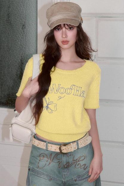 Logo Embroidered Short-Sleeved Top