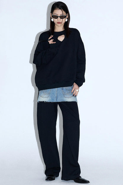 Embroidered Hollow Heart Top