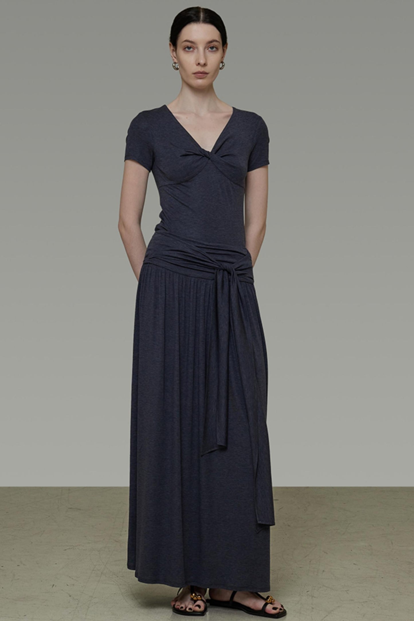 Draped Knit Tee Skirt Set-Up