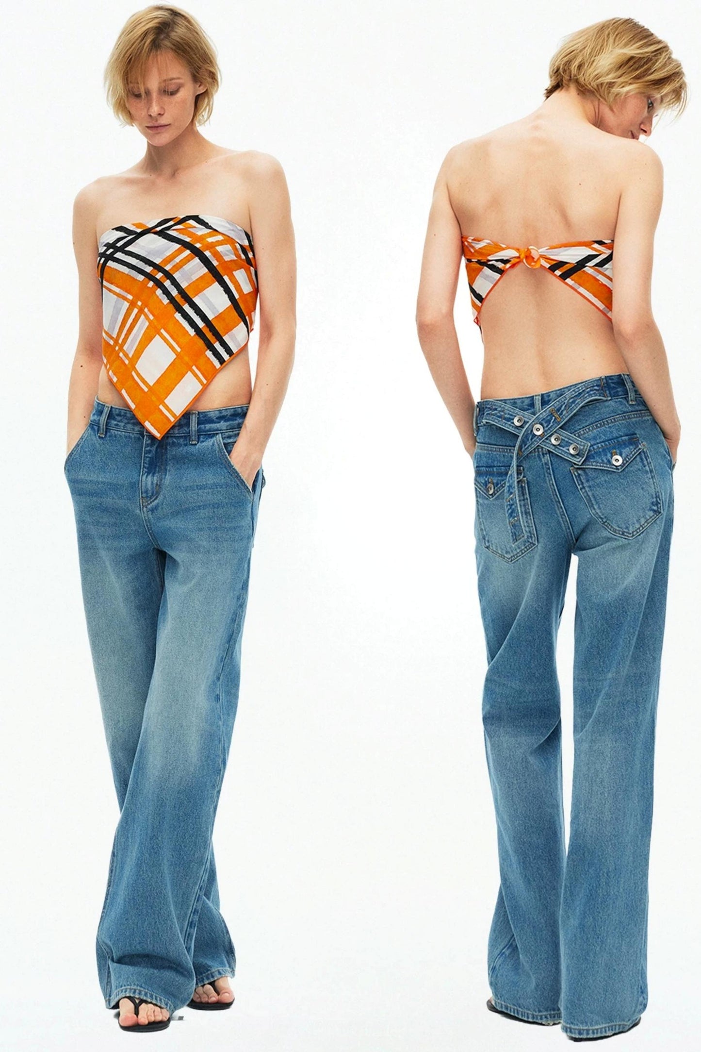 Vintage Distressed Cotton Jeans