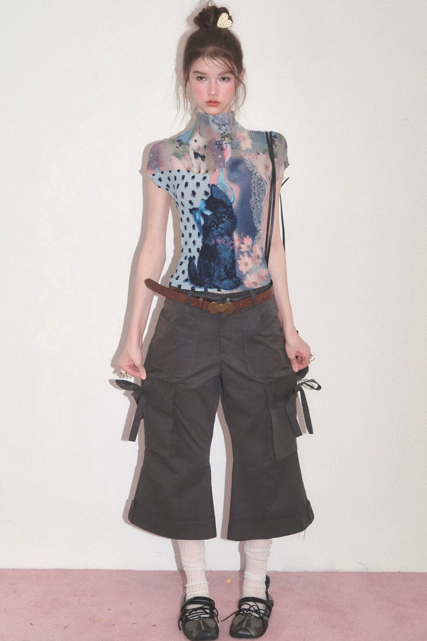High-Waisted Workwear Casual Pants