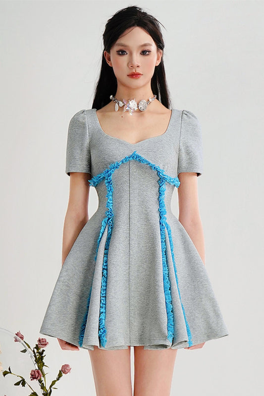 Peachy Heart A-Line Knit Dress