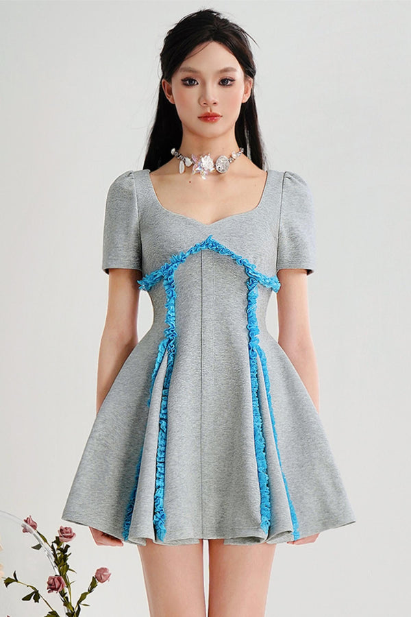 Peachy Heart A-Line Knit Dress