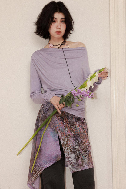 Modal Wool Off-Shoulder Knit Top