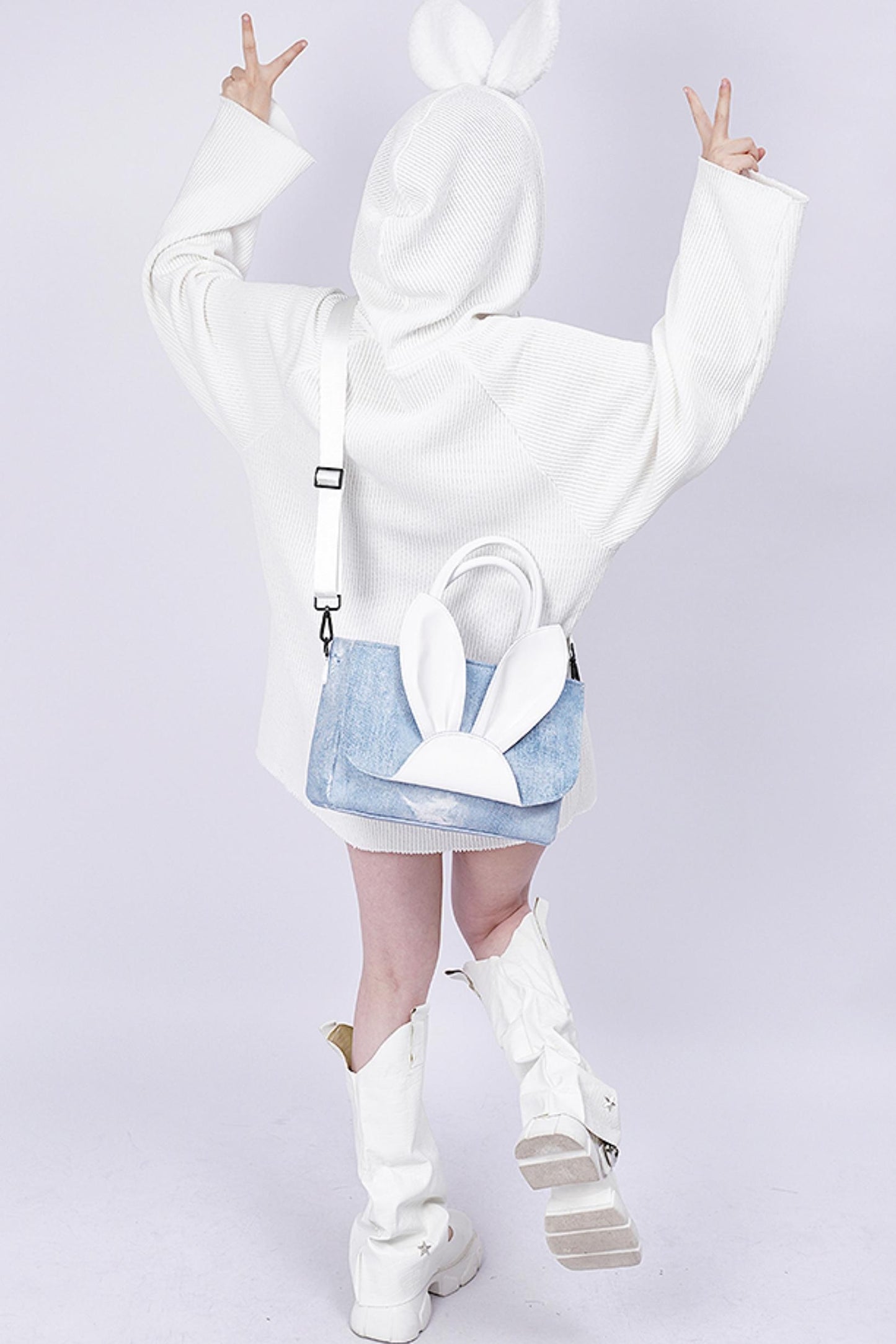 Denim Rabbit Tote Bag