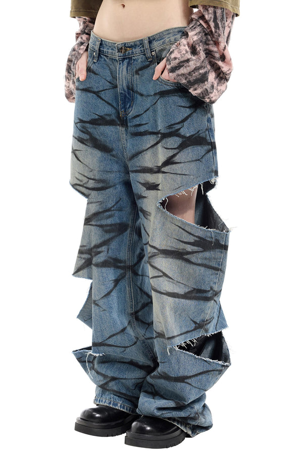 Graffiti Layered Jeans