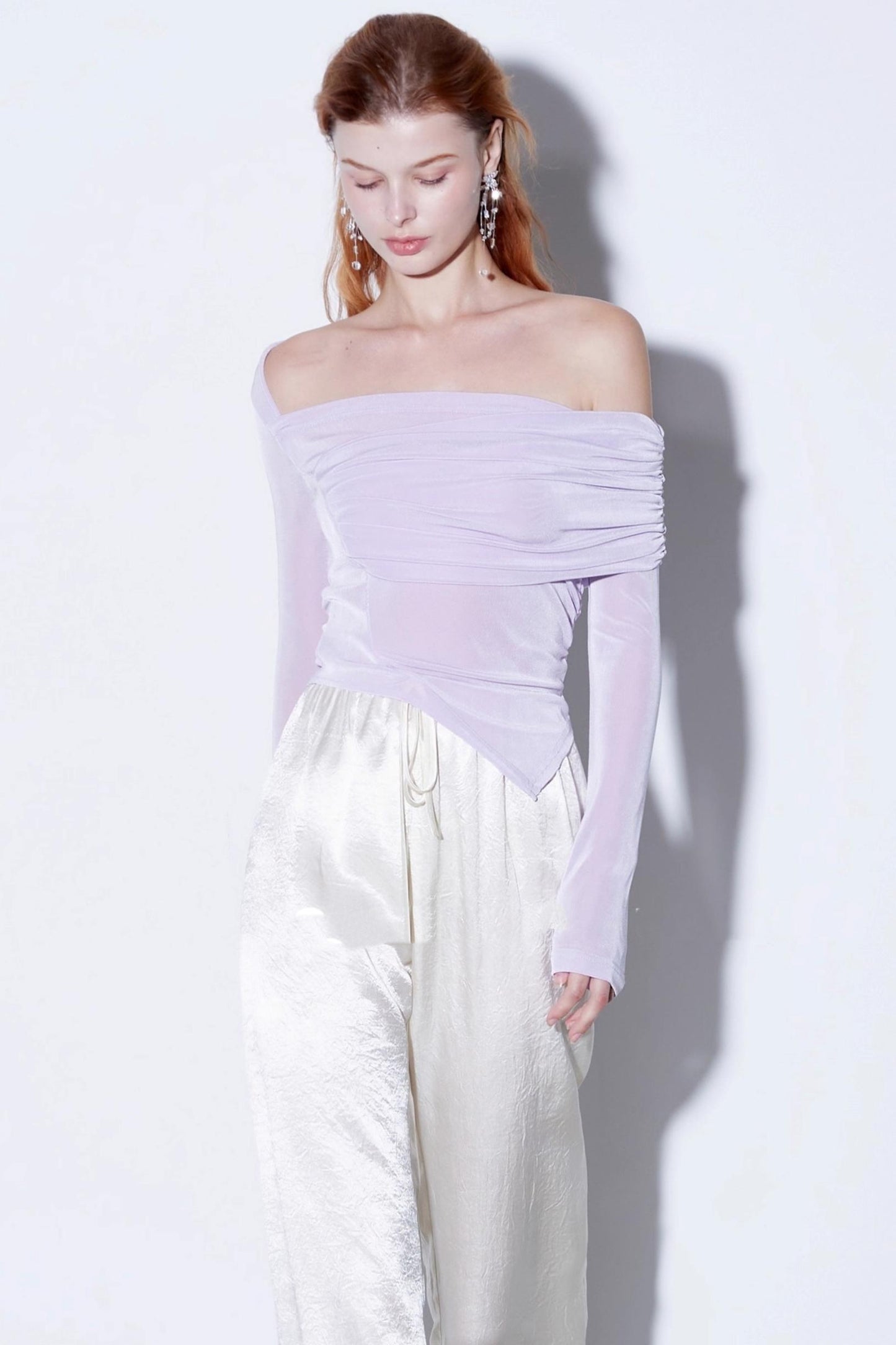 Luxury Silky Deconstructed Pleated T-shirt