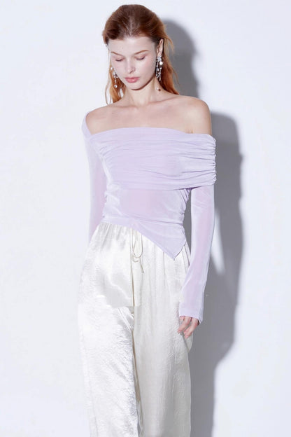 Luxury Silky Deconstructed Pleated T-shirt