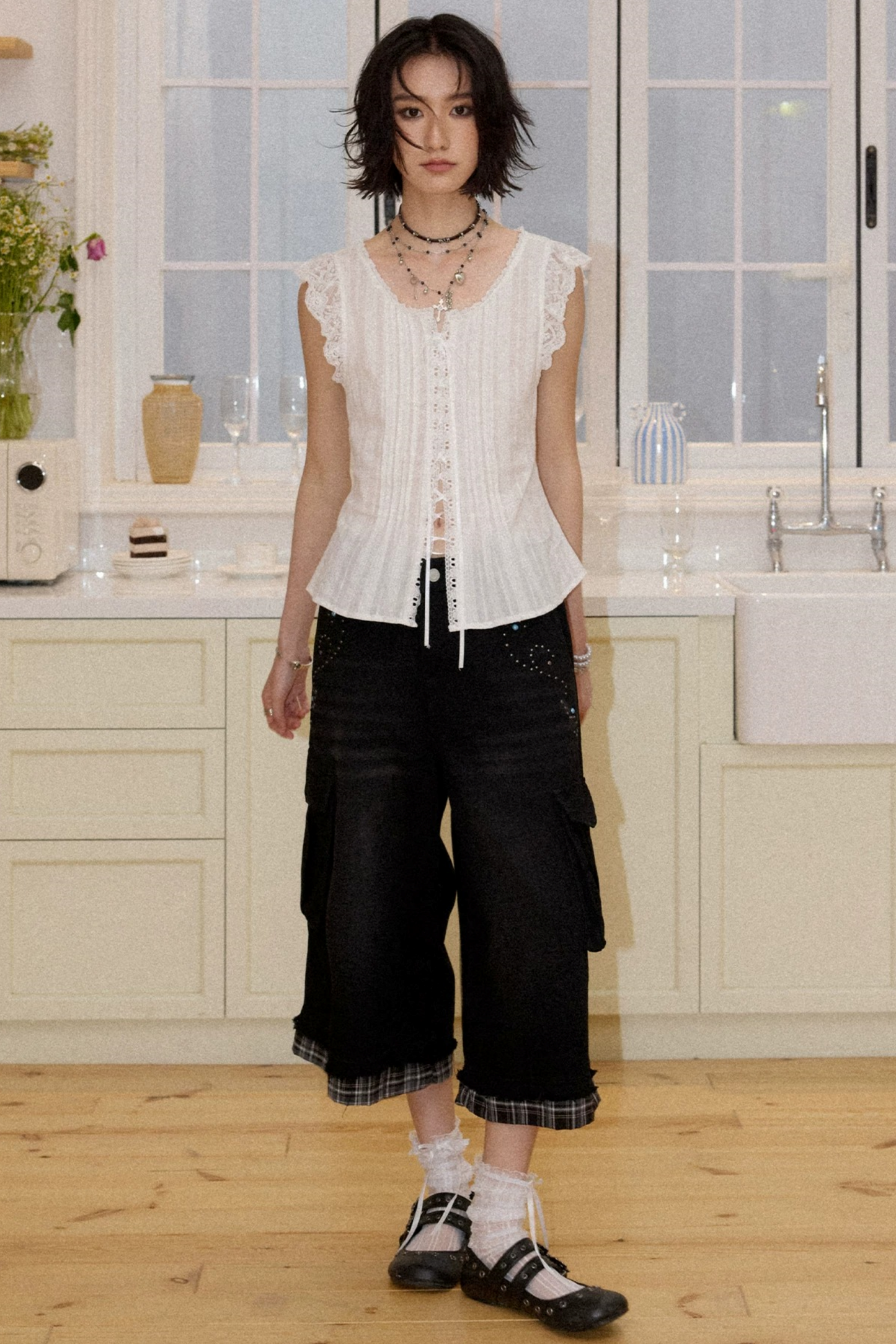 Starlight Lace Flutter Blouse