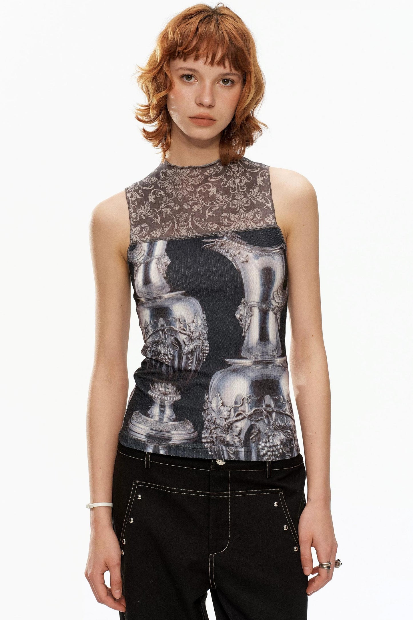 Silver Wine Bottle Patchwork Vest