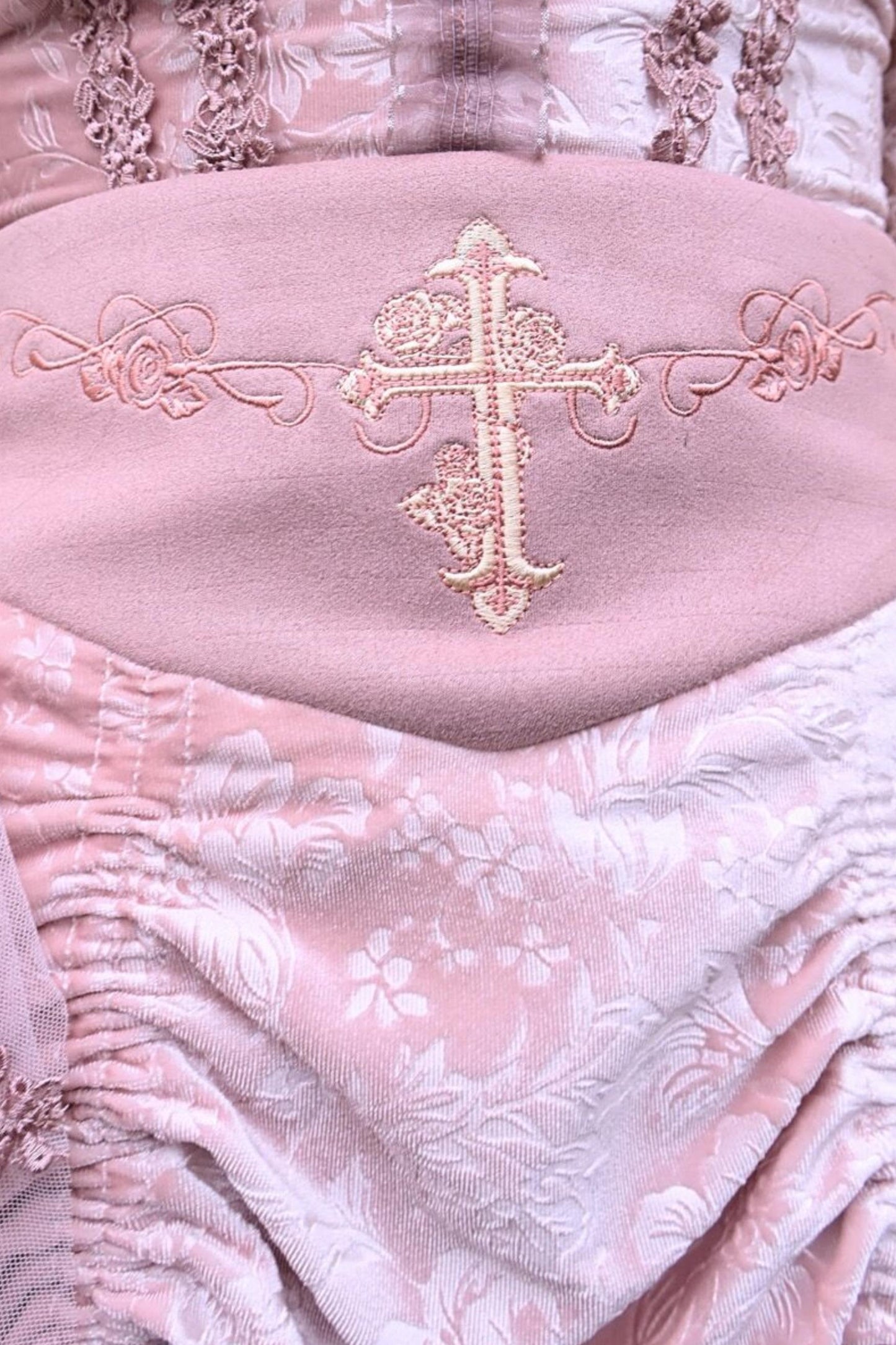 Gothic Embossed Pink Court Skirt