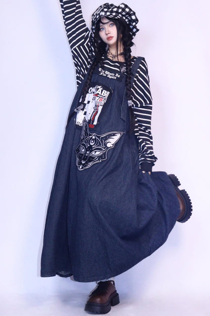 Denim Retro Long Dress