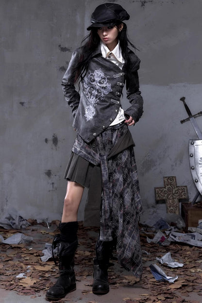 Vintage Punk Plaid Skirt