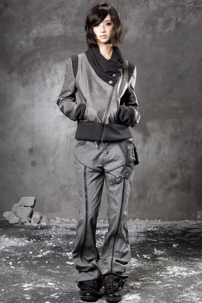 Dunkle Nischen-Lederjacke