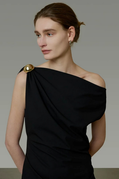 Unspoken Black Off-Shoulder Dress